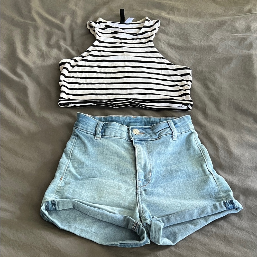 H&M Light Blue Denim Shorts